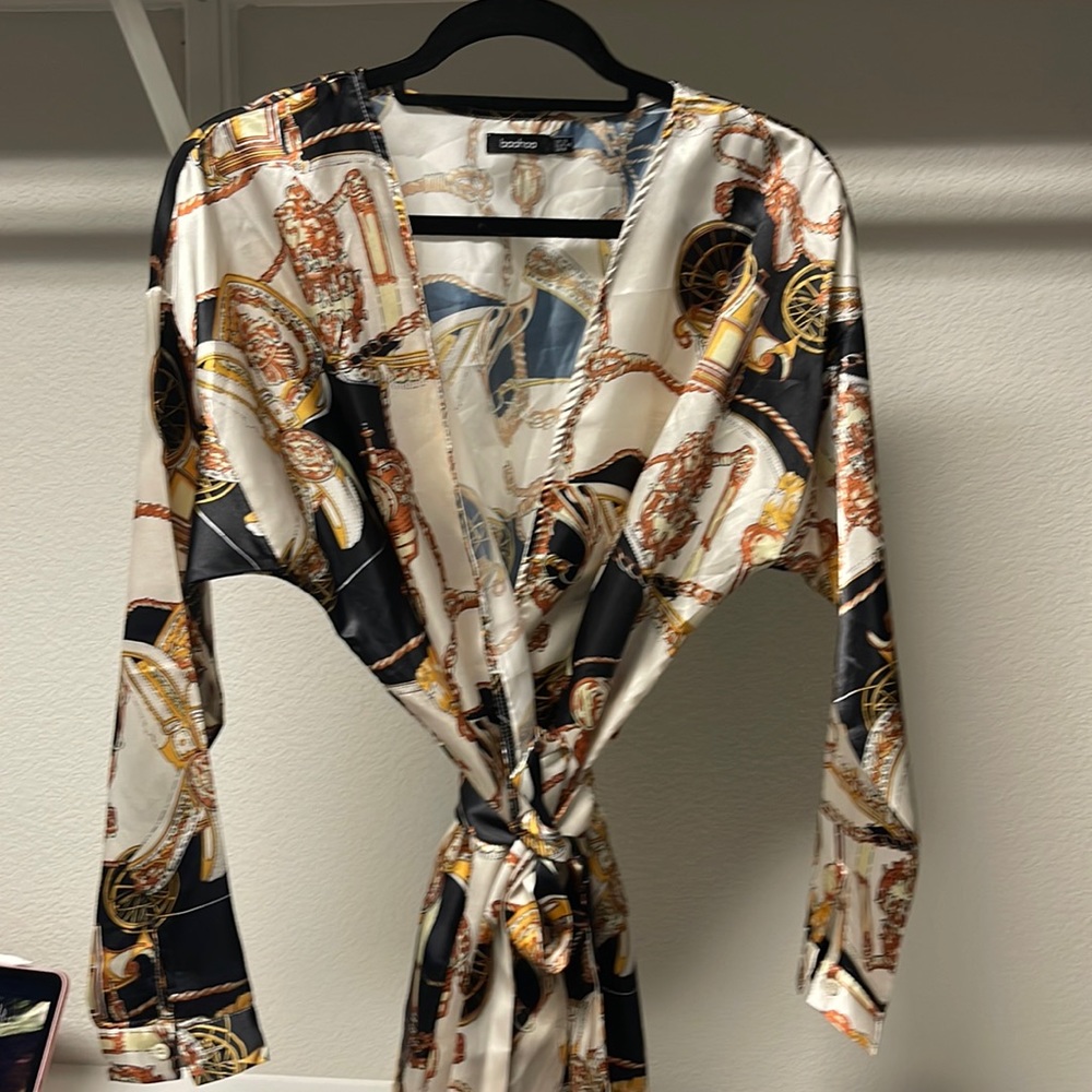 Wrap tie blouse
